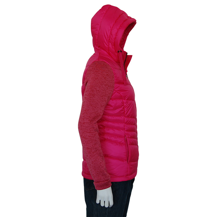 Women Outdoor Zip Up Melange Sleeve Windbreaker Hoodies With Leather Logo Hybrid Jacket ladies sportwear lightweight outdoor hoods