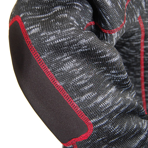 Mens hybrid jacket knitted Melange shell with softshell patch for reinforcement zip Up Interlock Jacket With Contrast Trim