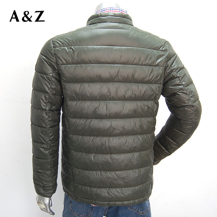 Mens Nylon Puffer Jacket Zip Up insulated lightweight coat with elastic cuff