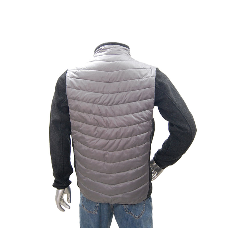 Mens Hybrid Outdoor Zip Up Melange Sleeve Windbreaker Quilting Body Puffer Jacket Without Hood Workwear mens hybrid short coat