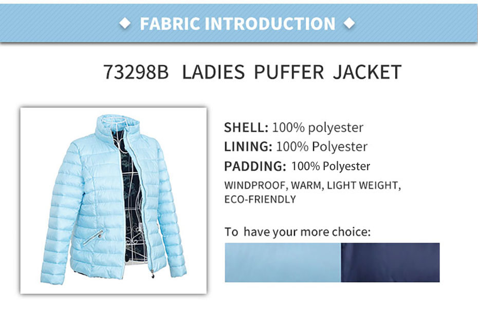 Custom Fashion Women Winter Sports Bomber Puffer Jacket women outdoor lightweight cozzy short coat