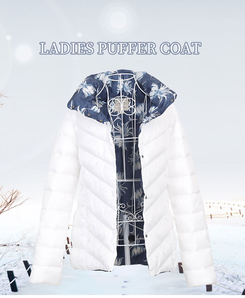 New Style Windproof Women Winter Wears Polyester Puffer Jacket Quilted Coat Light Weight Padded Coat Stylish Cardigan With Digital Print Lining womens outdoor lightweight short puffer coat