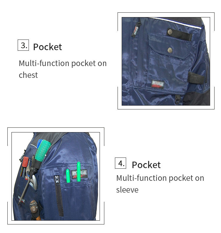 Mens Reflective Workwear With Multi Pocket Detachable Sleeve Durable Rough Workwear Windproof Water Repellent Padded Jacket mens heavy duty short workwear