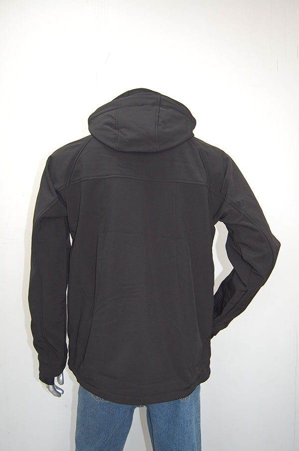 Mens Softshell Jacket With Detachable Hood Spandex Inner Cuff Windproof Waterproof Breathable Outdoor Sport Jacket