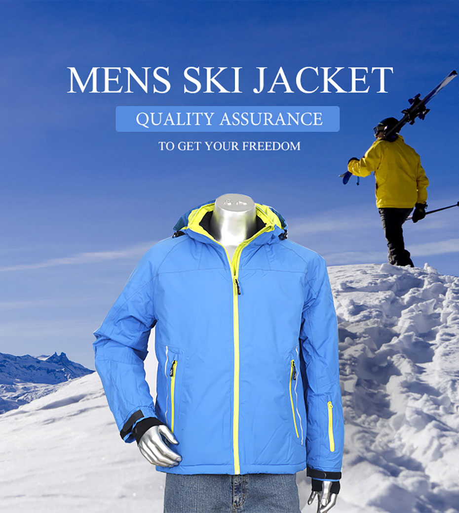 Mens outdoor waterproof Windproof breathable ski jacket mens snowboard coat