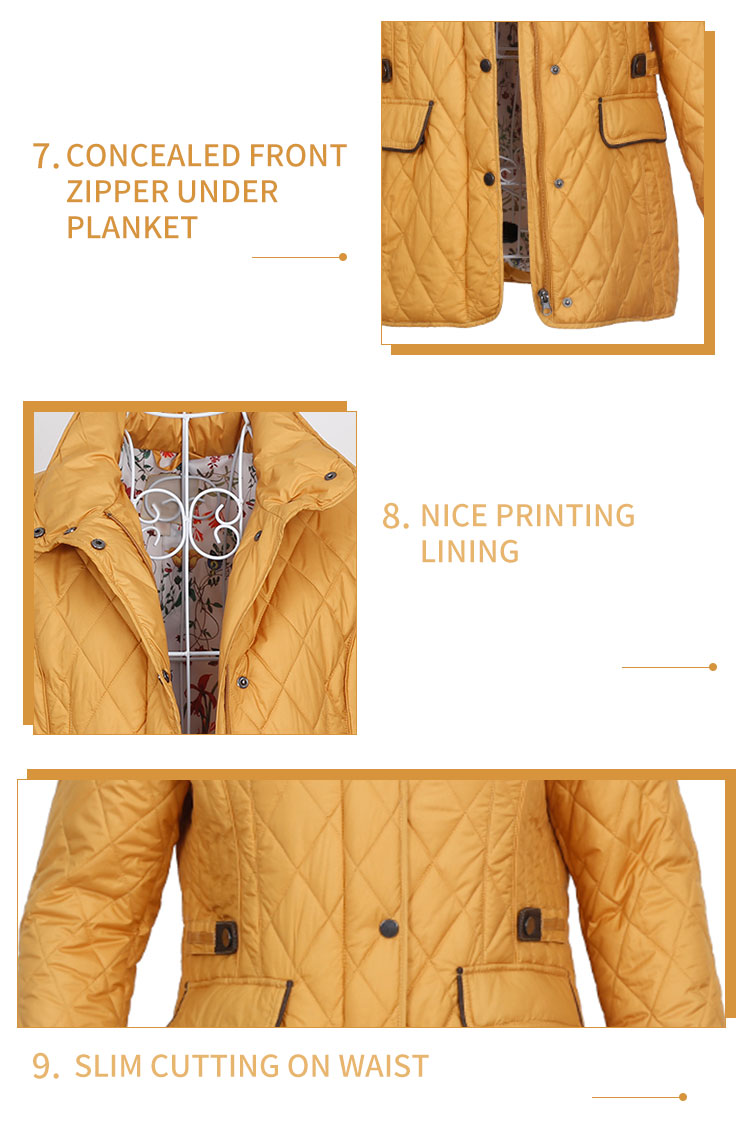Womens Outdoor Jacket Winter Puffer Coat Quilted Padding Jacket With Waist Belt Oem Fashion Urban Jacket Custom Jacket With Digital Print Lining ladies lightweight puffer jacket