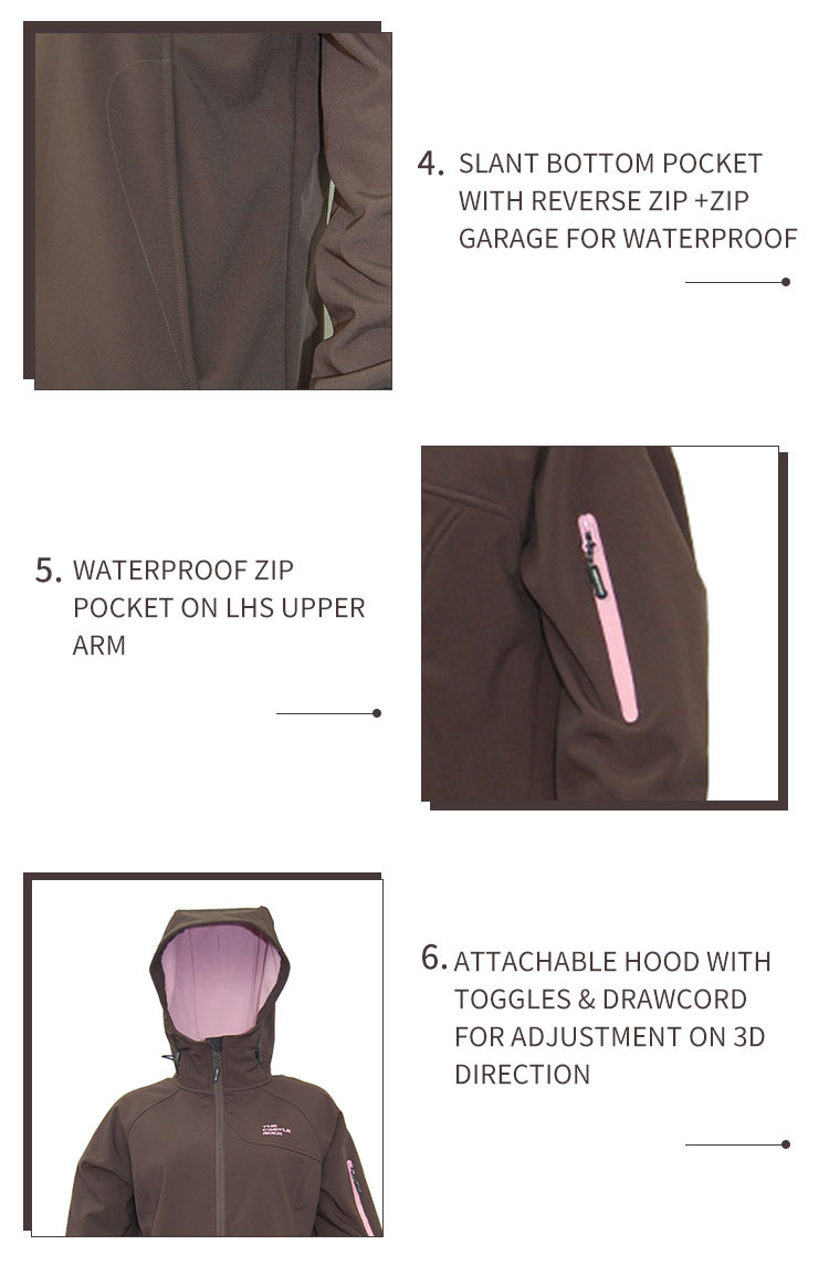 Womens Softshell Jacket New Design Outdoor Sports Jacket Cycling Waterproof Softshell Hoodies Custom Trekking Jacket