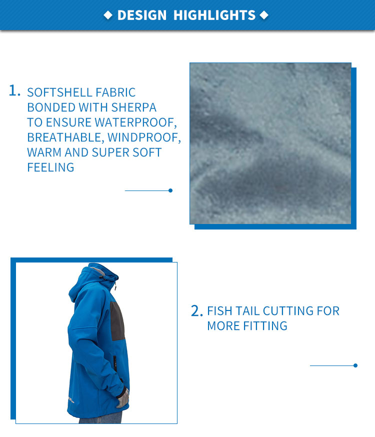 Mens Waterproof Softshell Jacket Thick Outdoor Coat Trekking Jacket Windbreaker With Detachable Hood