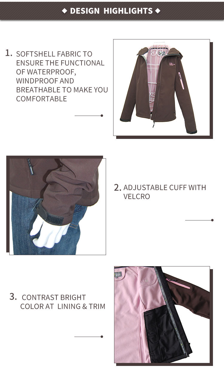 Womens Softshell Jacket New Design Outdoor Sports Jacket Cycling Waterproof Softshell Hoodies Custom Trekking Jacket