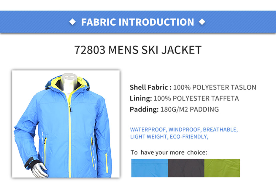 Mens outdoor waterproof Windproof breathable ski jacket mens snowboard coat