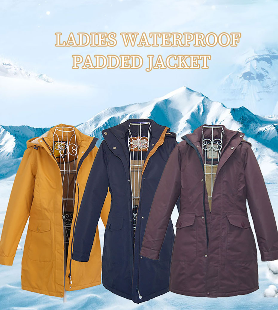 Womens Sherpa Lined Waterproof Jacket Winter Warm Coat Insulated Padded Parka Designer Styling Coat ladies walker long coat/overcoat/parka