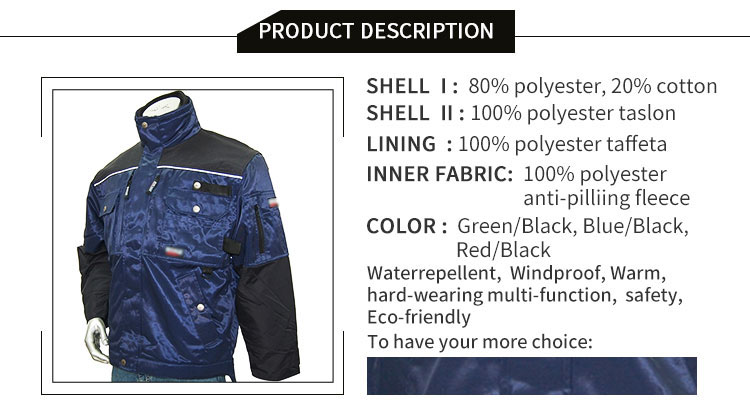 Mens Reflective Workwear With Multi Pocket Detachable Sleeve Durable Rough Workwear Windproof Water Repellent Padded Jacket mens heavy duty short workwear