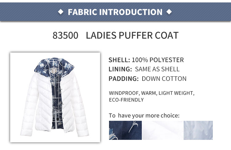 New Style Windproof Women Winter Wears Polyester Puffer Jacket Quilted Coat Light Weight Padded Coat Stylish Cardigan With Digital Print Lining womens outdoor lightweight short puffer coat