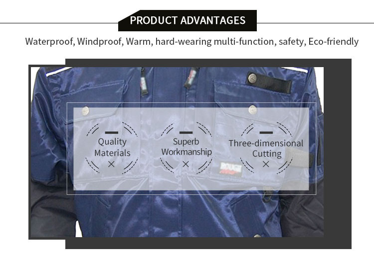 Mens Reflective Workwear With Multi Pocket Detachable Sleeve Durable Rough Workwear Windproof Water Repellent Padded Jacket mens heavy duty short workwear