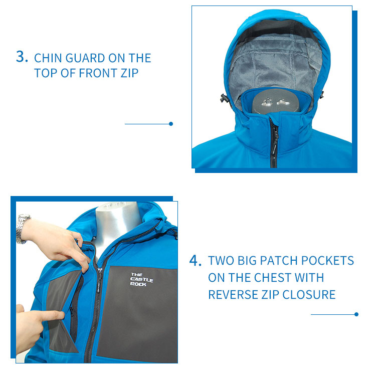 Mens Waterproof Softshell Jacket Thick Outdoor Coat Trekking Jacket Windbreaker With Detachable Hood