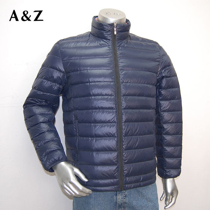 Mens nylon puffer jacket zip up padded elastic cuff jacket (5)